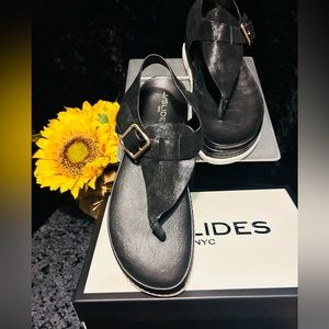 J/Slides NYC - new Black Leather Becky Sandals! Stylish & comfortable